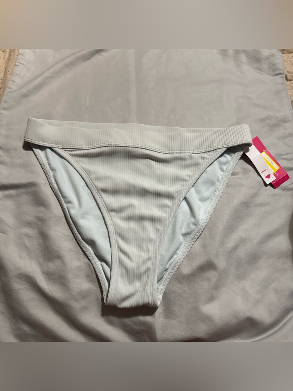 Xhilaration Ribbed Bikini Bottom in Light Gray